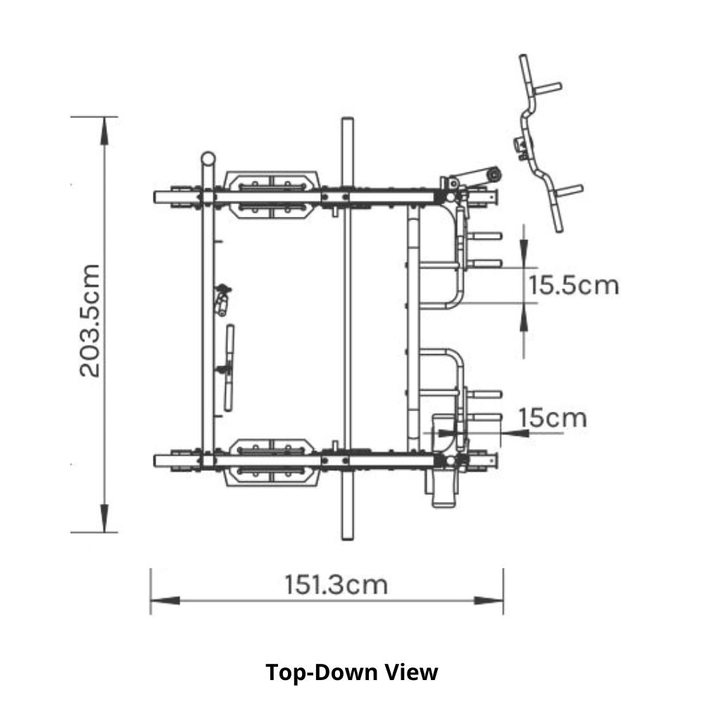 CORTEX SM-25 6-In-1 Power Rack With Smith & Cable Machine Package (Set C) with BN9 Bench + 100kg Olympic Weight Plate & Barbell Package