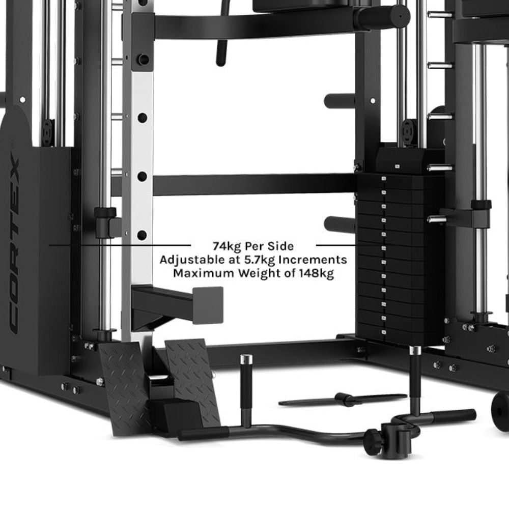 CORTEX SM-25 6-In-1 Power Rack With Smith & Cable Machine