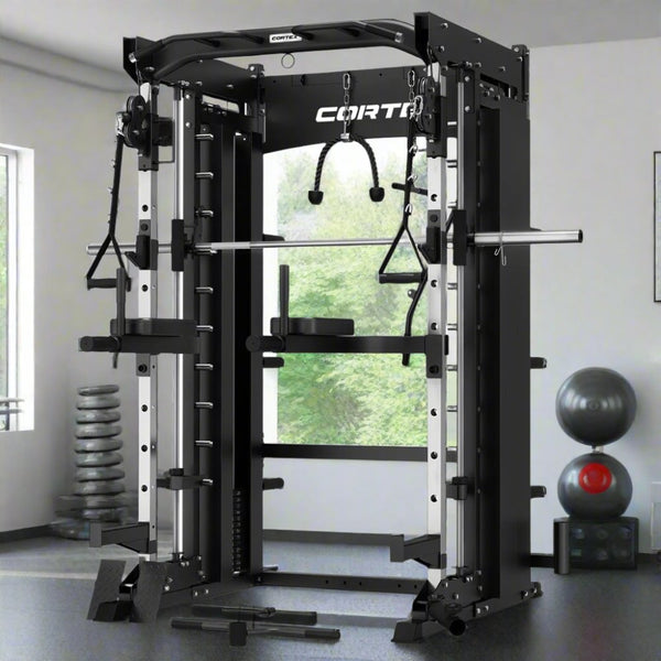 Cortex Efd Machine CORTEX SM-26 6-In-1 Power Rack with Dual Stack Smith & Cable Machine ...