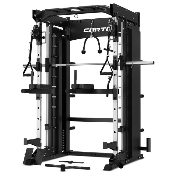 Cortex Efd Machine CORTEX SM-26 6-In-1 Power Rack with Dual Stack Smith & Cable Machine ...