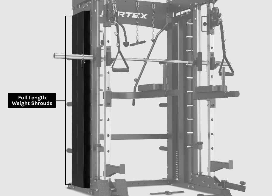CORTEX SM-26 6-In-1 Power Rack with Dual Stack Smith & Cable Machine