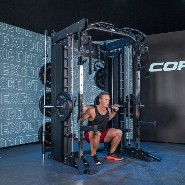 CORTEX SM-26 6-In-1 Power Rack with Dual Stack Smith & Cable Machine ...