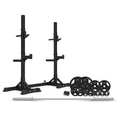 CORTEX SR-10 Portable Squat Rack Package (Set C) with 100kg Olympic Tri-Grip V2 Weight Plates & Barbell Set