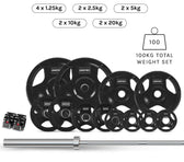 CORTEX SR-10 Portable Squat Rack Package (Set C) with 100kg Olympic Tri-Grip V2 Weight Plates & Barbell Set