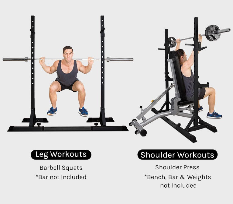 CORTEX SR-10 Portable Squat Rack Package (Set C) with 100kg Olympic Tri-Grip V2 Weight Plates & Barbell Set
