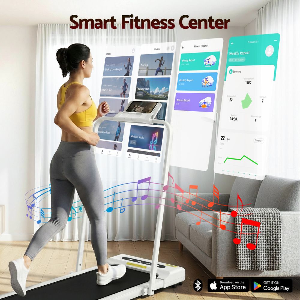Everfit 380 WalkingPad Treadmill (White)