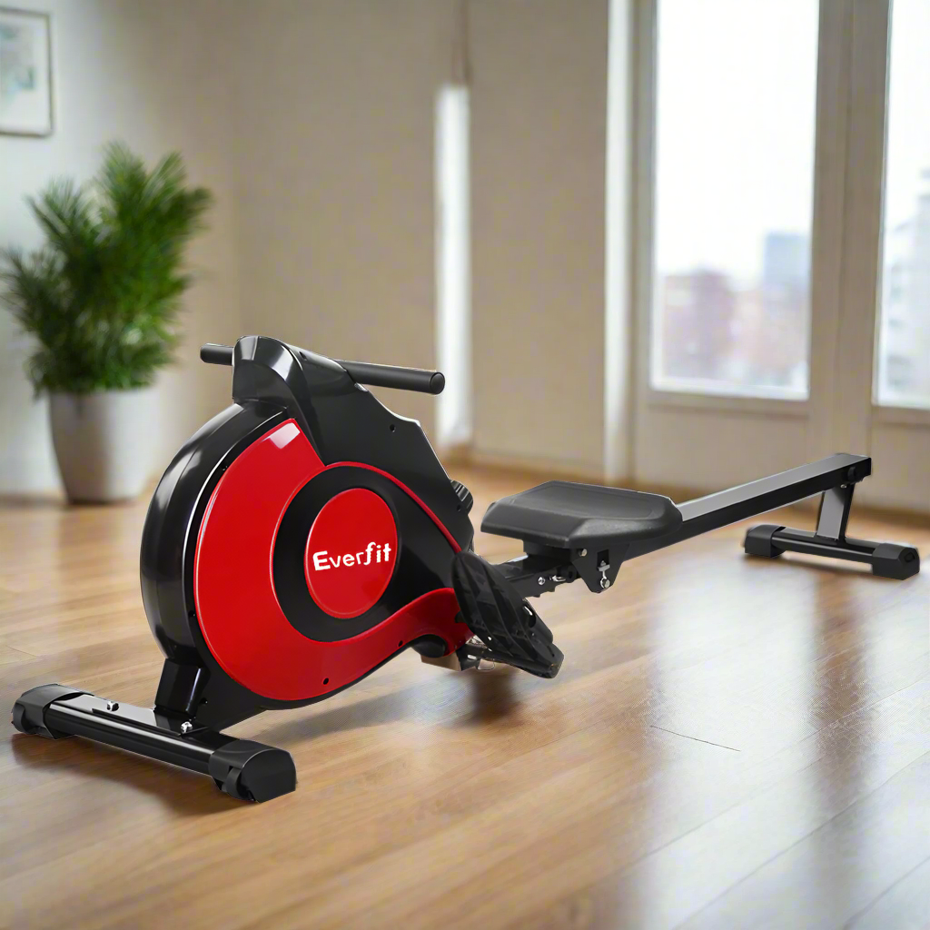 Everfit Magnetic Resistance Rowing Machine with LCD display and steel glide rail