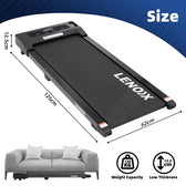 1.5 HP 52cm Electric Walking Pad Treadmill Dimensions