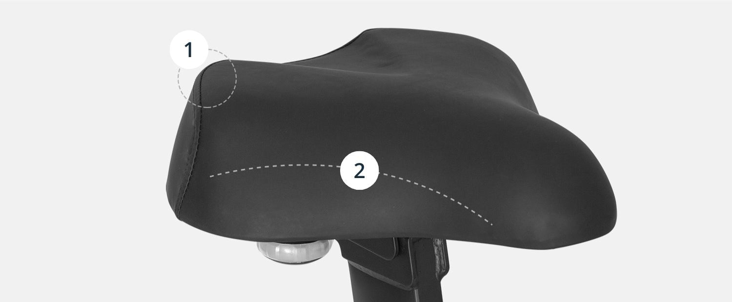 Lifespan Fitness EXC-100 Commercial Exercise Bike saddle is large, comfortable and designed for all users