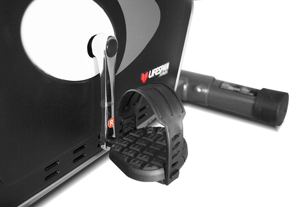 Lifespan Fitness EXER-58 Exercise Bike has a durable 3-piece crank and pedal straps