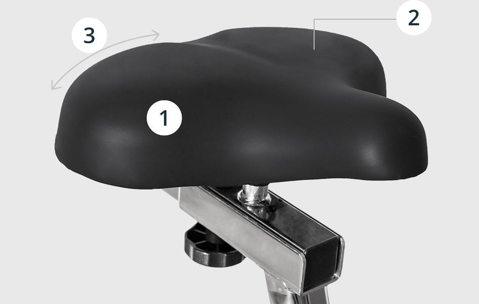 Lifespan Fitness EXER-80 Exercise Bike seat is contoured and cushioned