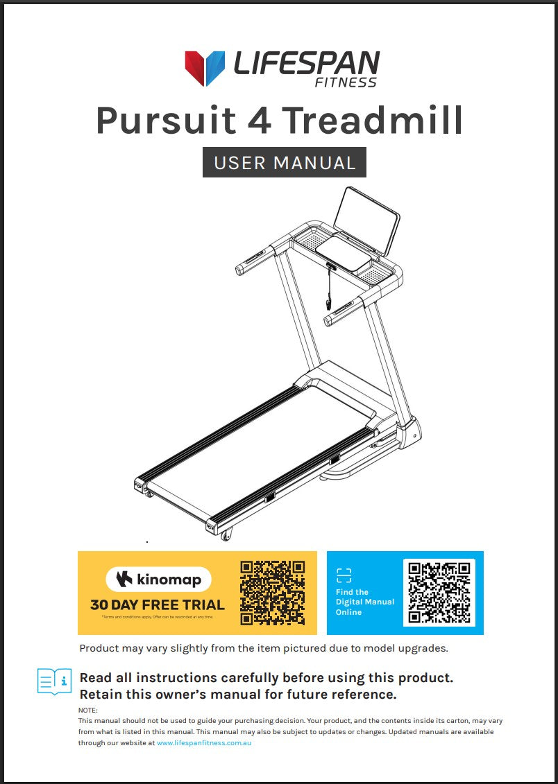 Lifespan Fitness Pursuit 4 Treadmill