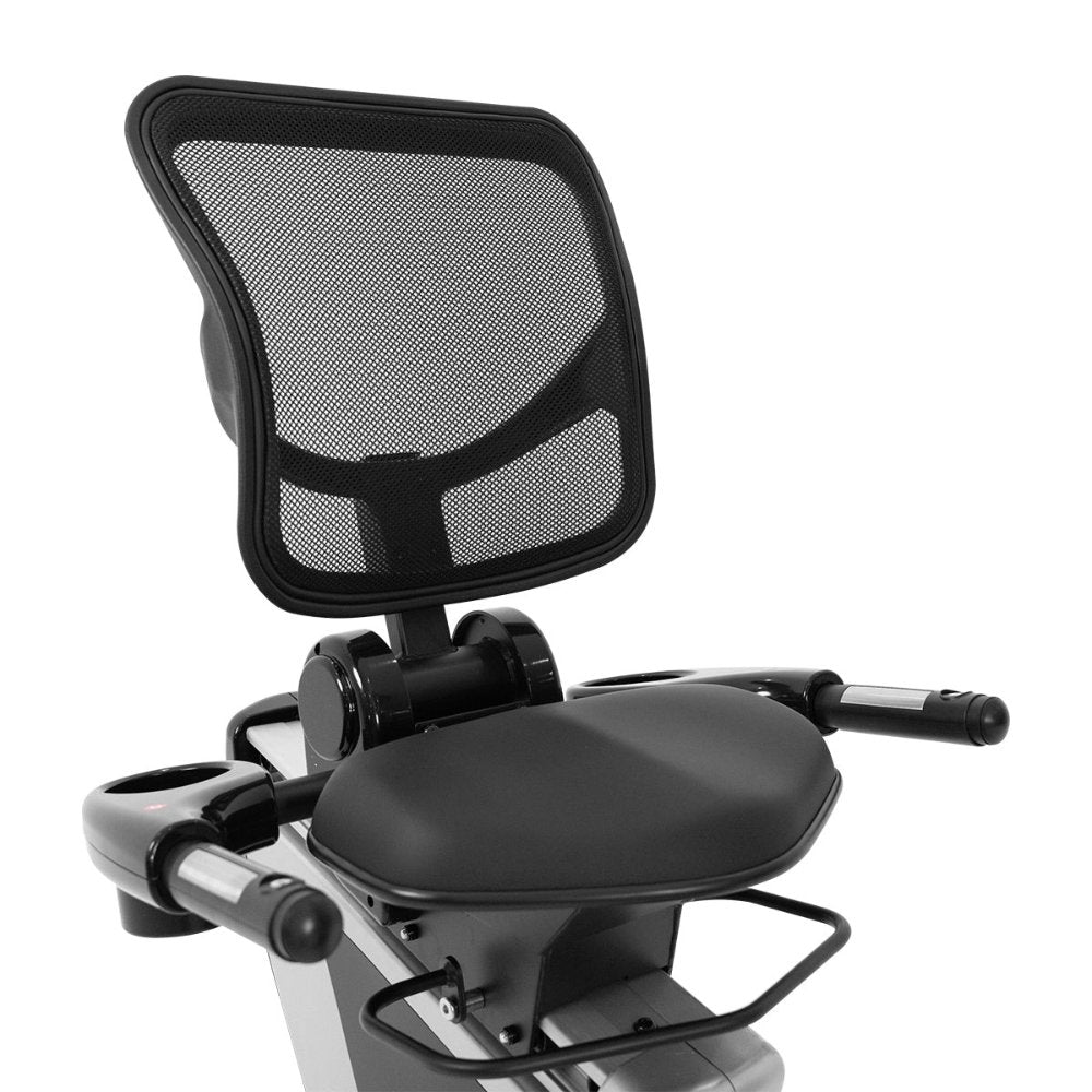 Ergonomic recumbent exercise bike with adjustable seat and digital display for comfortable workouts