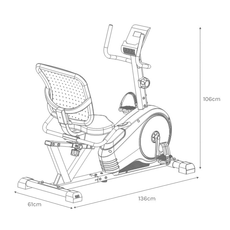 Lifespan Fitness RC-81 Recumbent Bike assembled dimensions