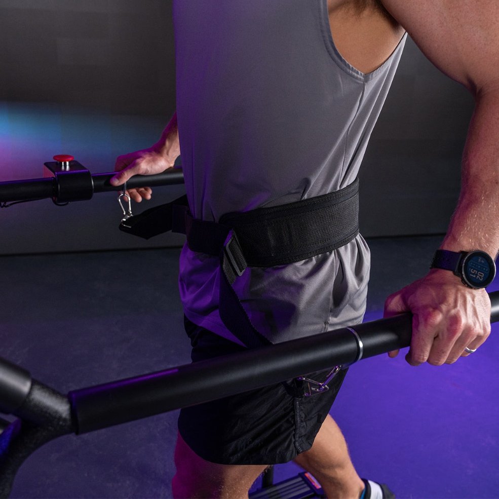 Lifespan Fitness Reformer 2 Rehabilitation Treadmill featuring an intuitive display with metrics for calories, distance, time, and speed, designed for rehabilitation and fitness training.