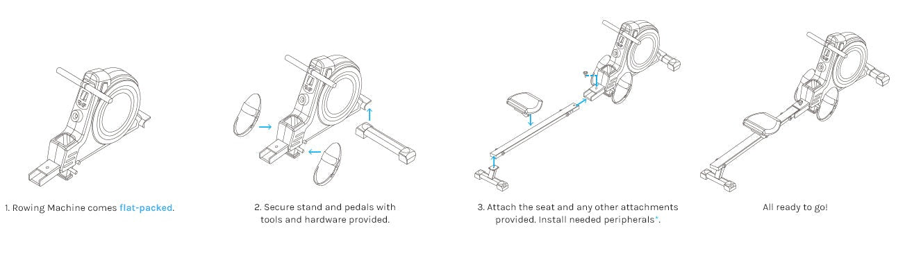 Lifespan Rower-445 Rowing Machine assembly steps