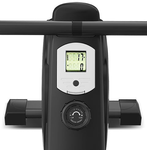 Lifespan Fitness ROWER-445 Rowing Machine features a sleek design, adjustable foot pedals, and a digital monitor for tracking workouts, ideal for home fitness enthusiasts.