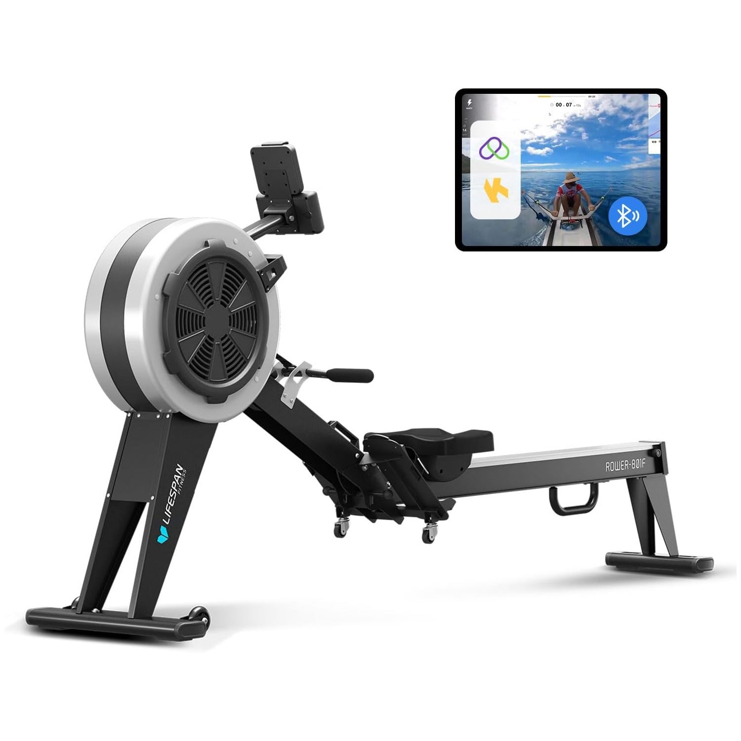 Winifred Exercise Rower Lifespan Fitness ROWER-801F Air & Magnetic Commercial Rowing Machine ...
