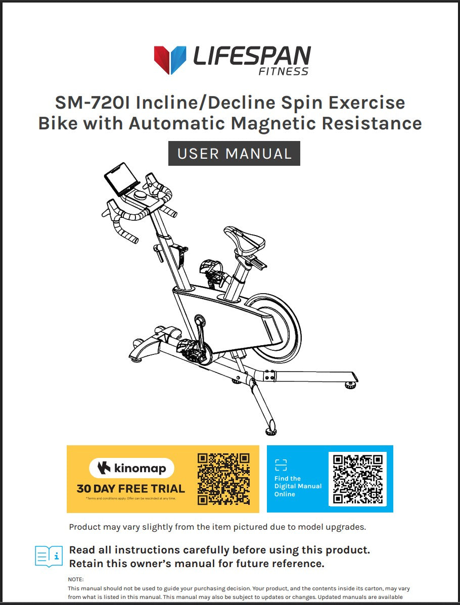 Lifespan Fitness SM720i Spin Bike with Incline/Decline