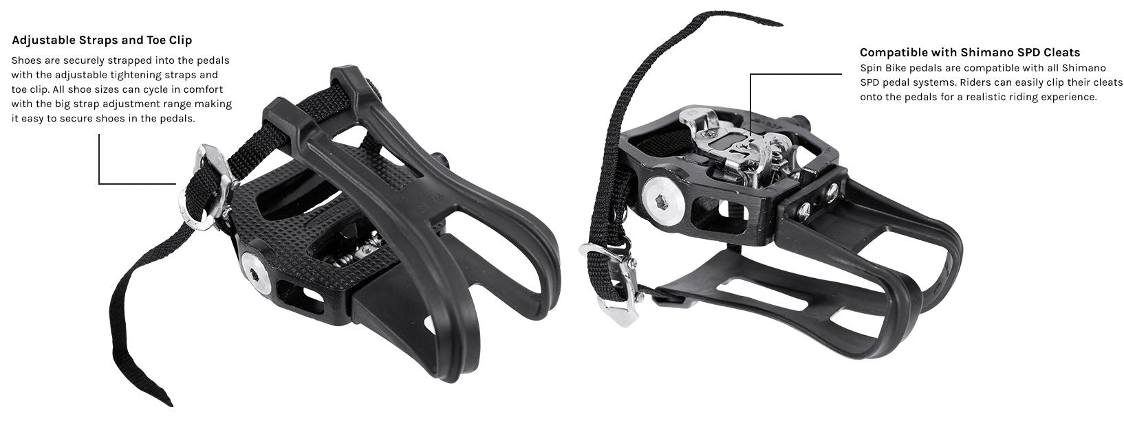 Lifespan Fitness SM900 Spin Bike dual sided pedals