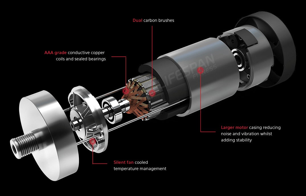 Lifespan Fitness Tempest CRX Commercial Treadmill featuring a runner on a sturdy, shock-absorbing deck with a digital display, ideal for gym enthusiasts seeking high-performance cardio workouts.