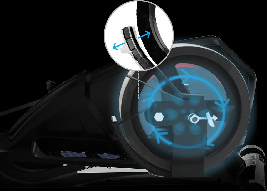 Lifespan Fitness X-22 Cross Trainer with sleek black design, featuring adjustable handles, a large flywheel, and a compact structure ideal for home workouts and low-impact cardio exercises.