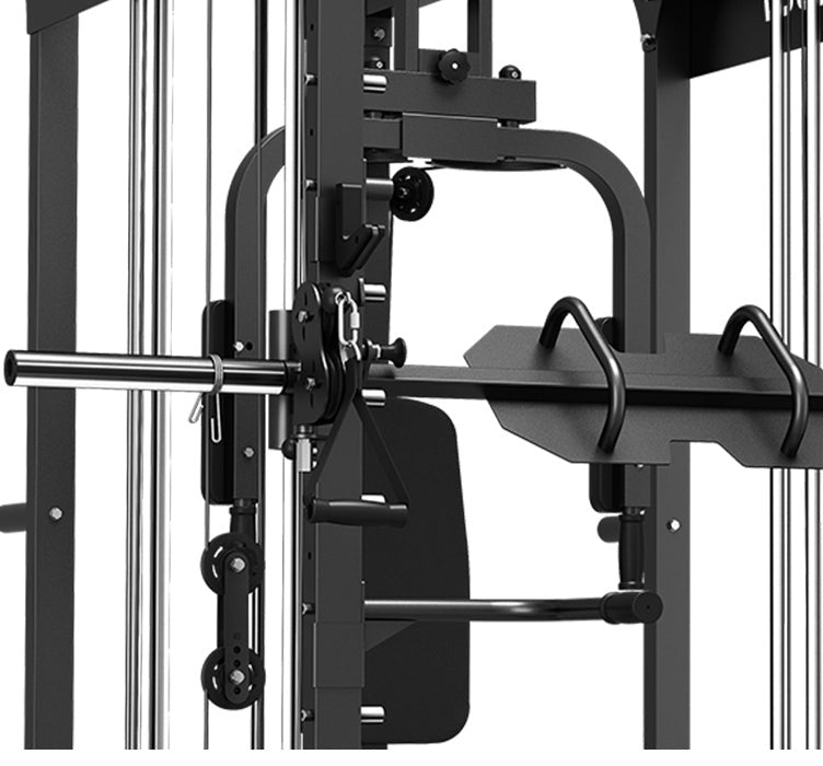 LSG GRK200 10-in-1 Home Gym Station, Power Rack, Smith Machine and Cable Crossover + 90kg Olympic Barbell & Bumper Plate Package