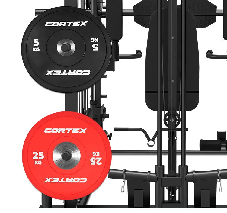 LSG GRK200 10-in-1 Home Gym Station, Power Rack, Smith Machine and Cable Crossover + 90kg Olympic Barbell Weight Plate Set