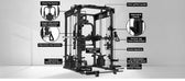 LSG GRK200 10-in-1 Home Gym Station, Power Rack, Smith Machine and Cable Crossover + 90kg Standard Weight Plate Set