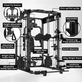 LSG GRK200 10-in-1 Home Gym Station, Power Rack, Smith Machine and Cable Crossover