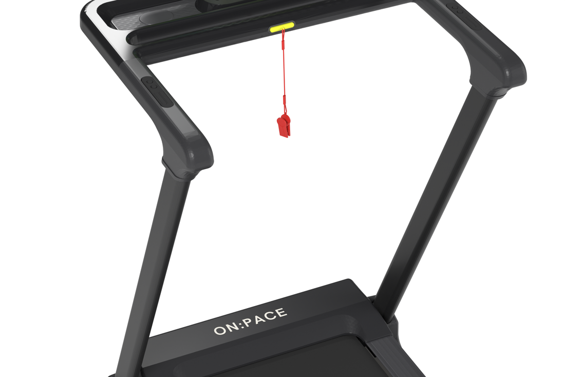 The speed and incline controls on the KAZE 5 handrail