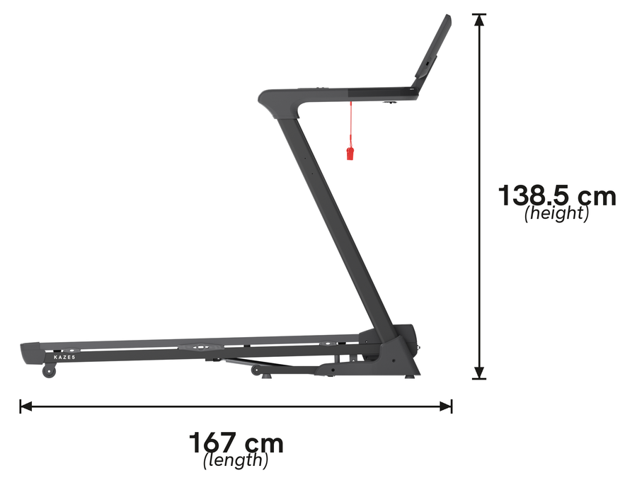 From the side — length and standing height
