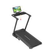 The ON:PACE KAZE 5 treadmill, unfolded, seen from the front left