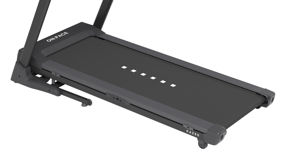 Close view of the KAZE 5 running belt and side rails