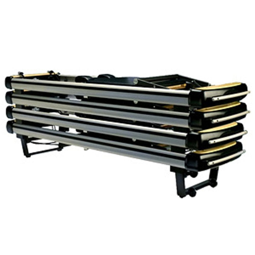 Peak Pilates MVe® Reformer offering convenient space-saving stacking capabilities.