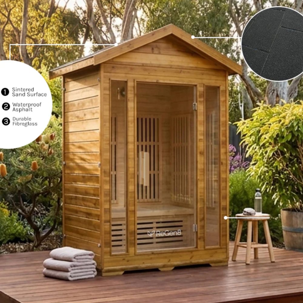 ReGen8 Duo Outdoor - 2 Person Infrared Sauna (Natural)