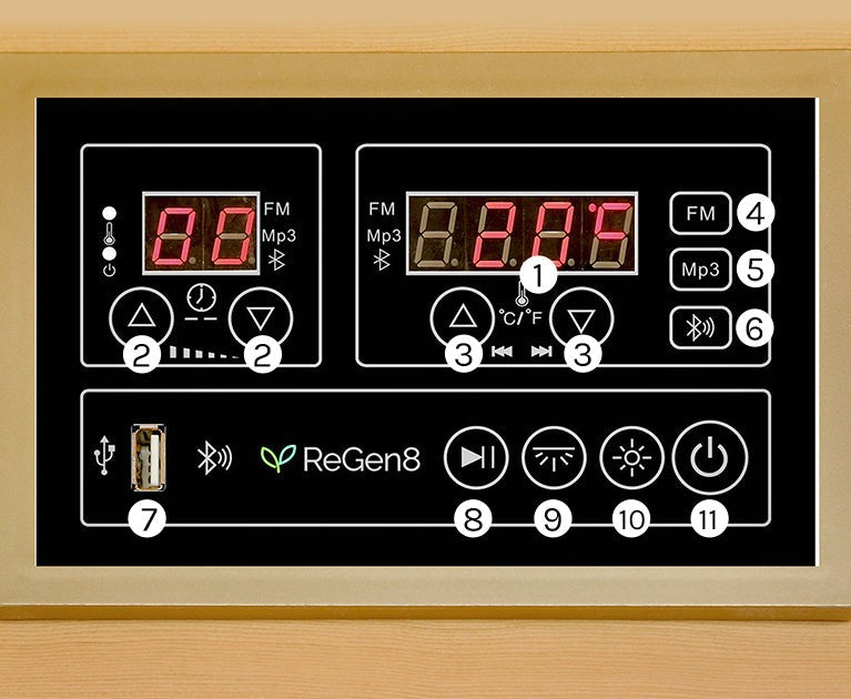 Portable infrared sauna for home relaxation and wellness with glass doors and wooden design