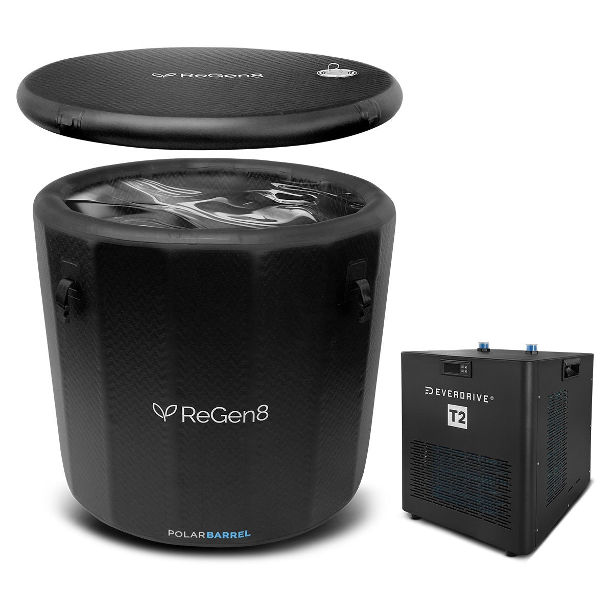 Regen8 PolarBarrel 340L Cold Plunge Ice Bath with T2 Ultra-Fast Chiller Unit (510W, 2°C)