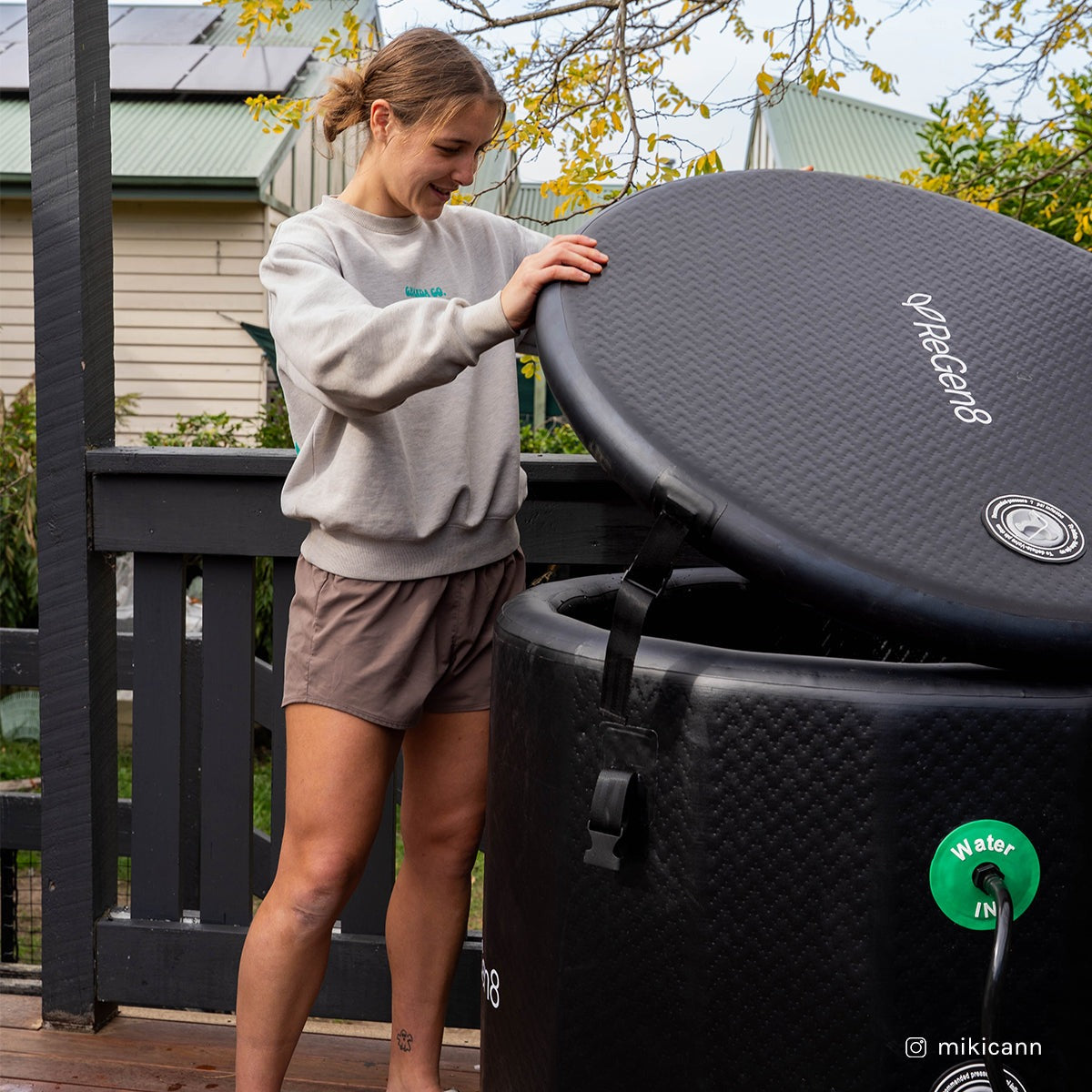 Regen8 PolarBarrel 340L Cold Plunge Ice Bath with T2 Ultra-Fast Chiller Unit (510W, 2°C)