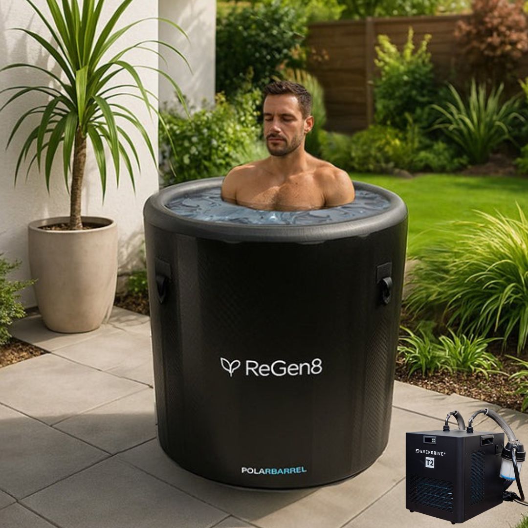 Regen8 PolarBarrel 340L Cold Plunge Ice Bath with T2 Ultra-Fast Chiller Unit (510W, 2°C)