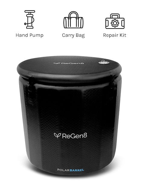Regen8 PolarBarrel 340L Cold Plunge Ice Bath with T2 Ultra-Fast Chiller Unit (510W, 2°C)