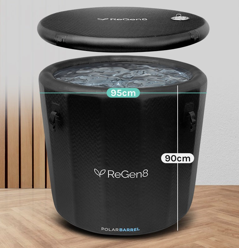 Regen8 PolarBarrel 340L Cold Plunge Ice Bath with T2 Ultra-Fast Chiller Unit (510W, 2°C)