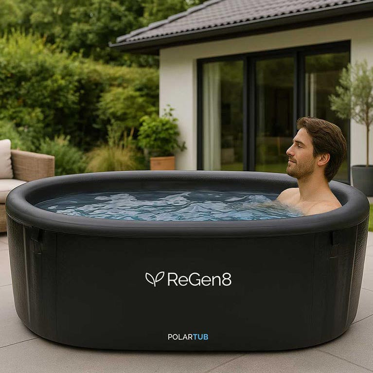 Regen8 PolarTub 505L Cold Plunge Ice Bath with T2 Ultra-Fast Chiller Unit (510W, 2°C)