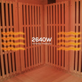 ReGen8 Quadro Corner - 4 Person 2640W Infrared Sauna (Natural)