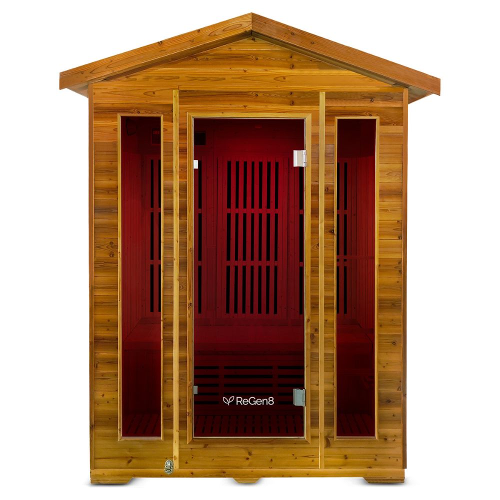 ReGen8 Trio Outdoor - 3 Person Infrared Sauna (Natural)