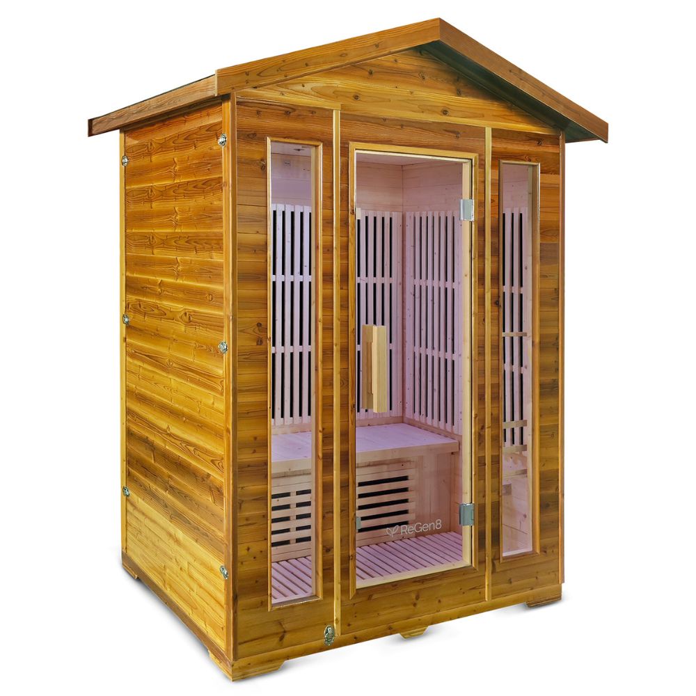 ReGen8 Trio Outdoor - 3 Person Infrared Sauna (Natural)