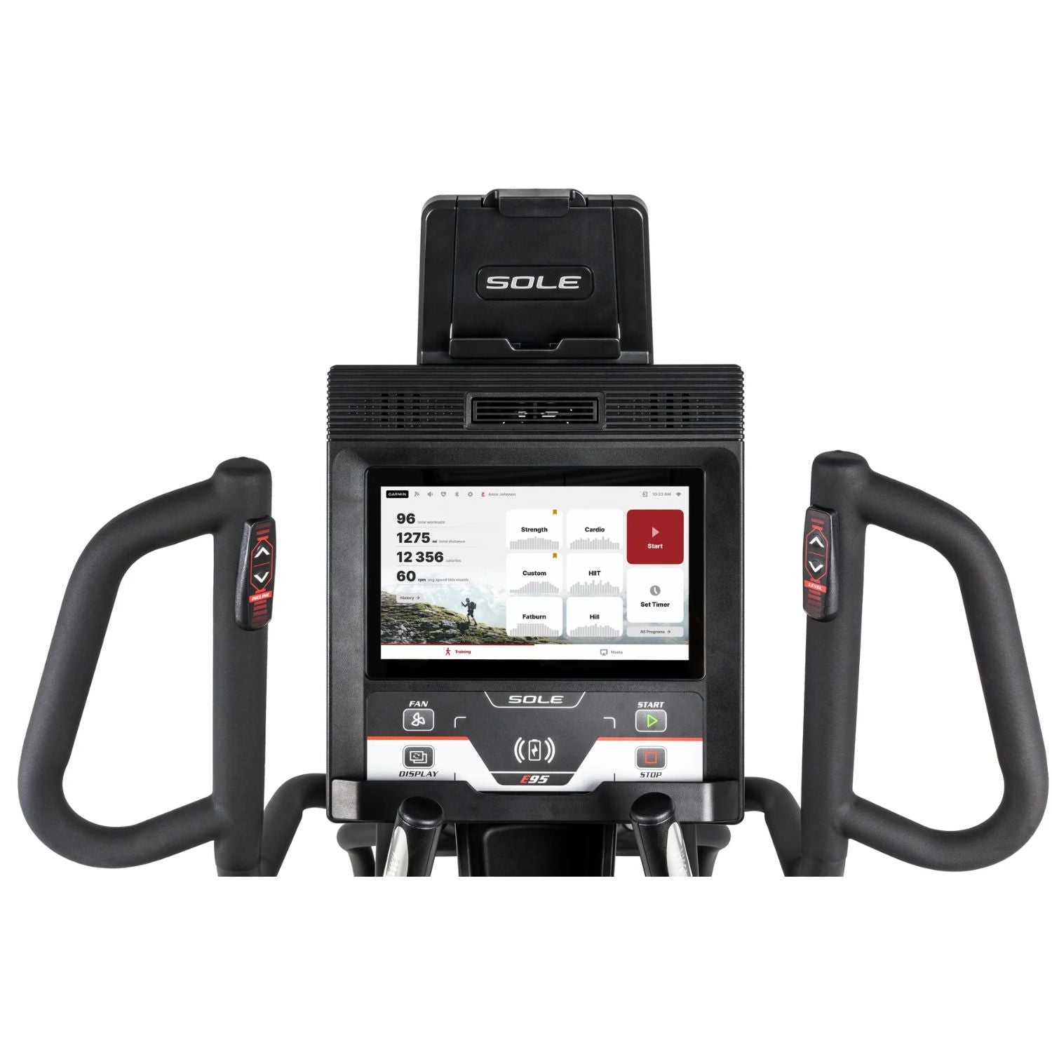 Sole E95 Elliptical console with 13" touchscreen