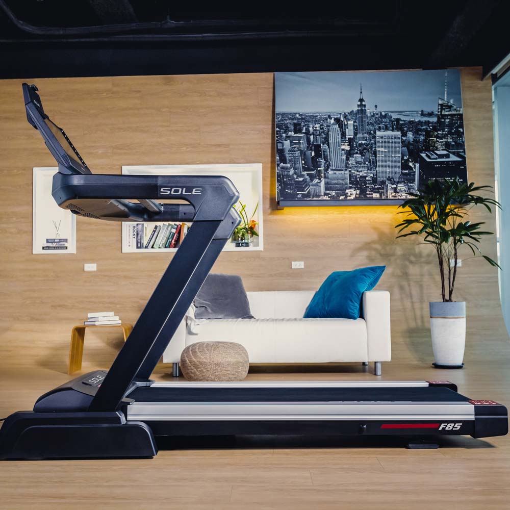 sole f85 treadmill left side view