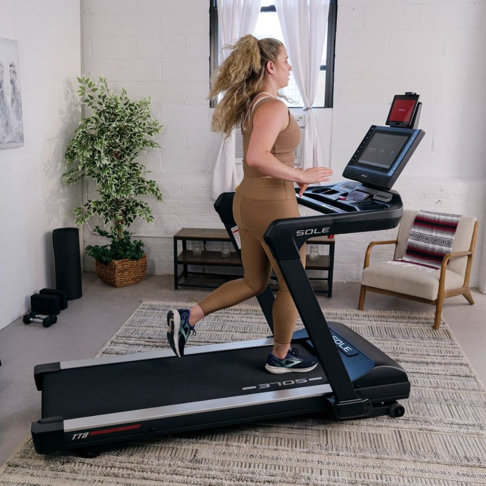 Sole TT8 Treadmill console view at an angle