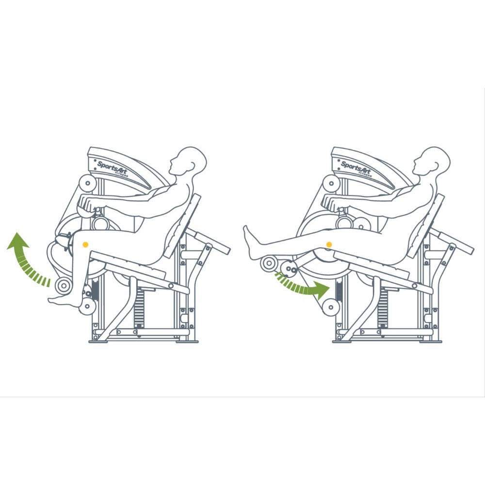 SportsArt DF300 Leg Extension/Leg Curl Exercise Diagram